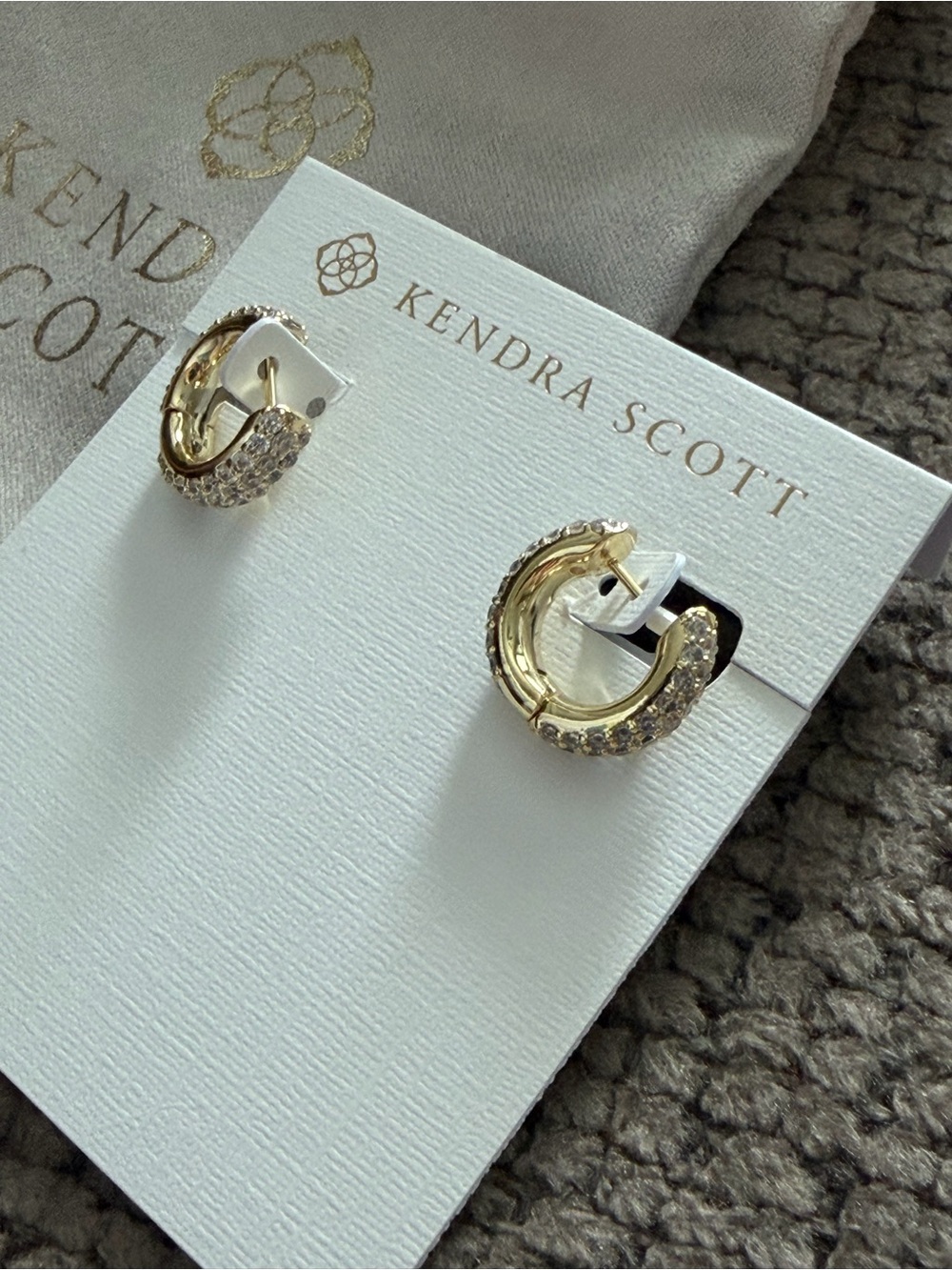Kendra Scott Gold Mikki Pavé Huggie Hoop Earrings - FIRM PRICE